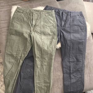 2 for $10 Old Navy Chino ankle pants in olive and charcoal